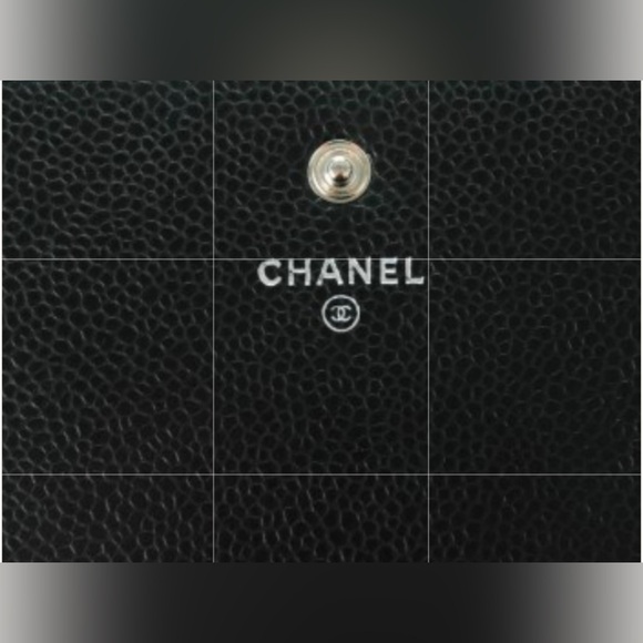 @texaskat13 Chanel Caviar Patent CC Contour Flap Black Wallet Authentic EC - Picture 7 of 11